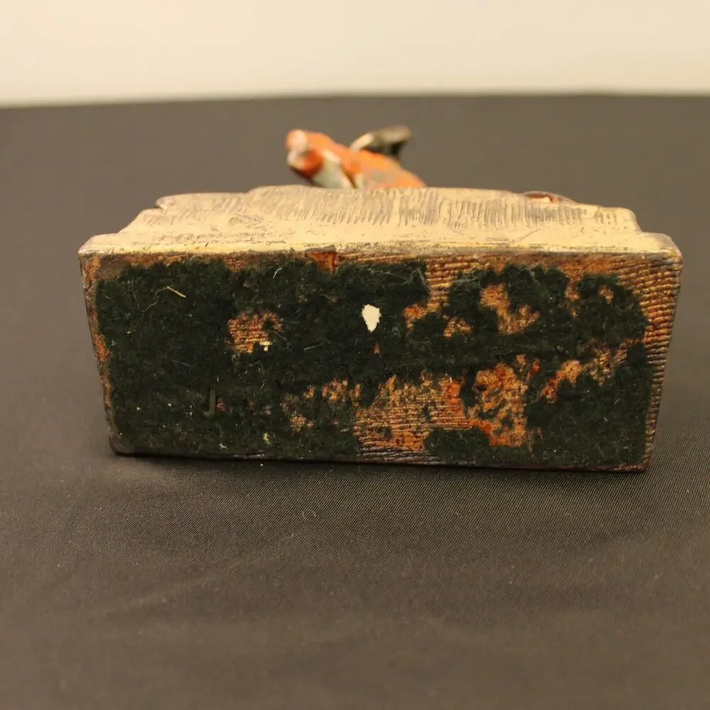 Antique 1920 Pirate Bookend Statue Enamel Metal Signed P. Beneduce 7